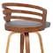 Armen Living Jayden 26" Counter Height Swivel Gray Faux Leather and Walnut Wood Bar Stool LCJYBAGRWA26 - alternate 7